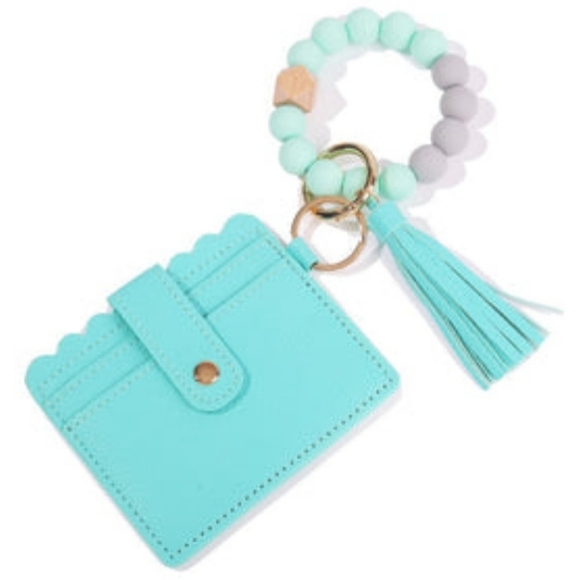 Accessories - Silicone Beaded Tassel Bangle Card Holder/Wallet